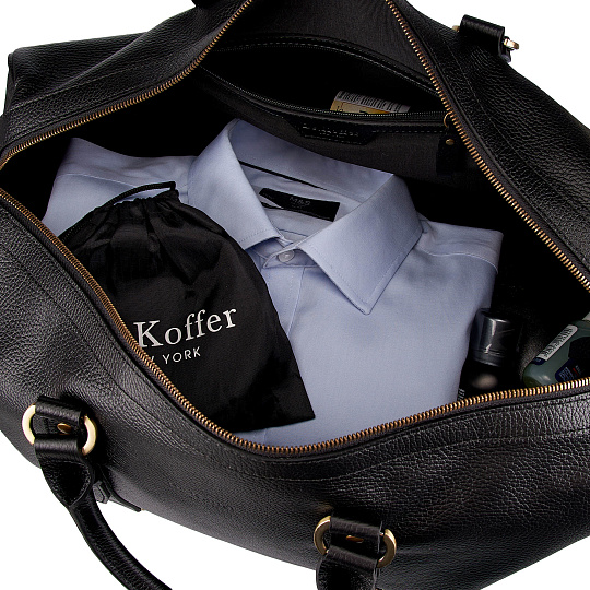 Дорожная сумка Dr.Koffer из натуральной кожи черная