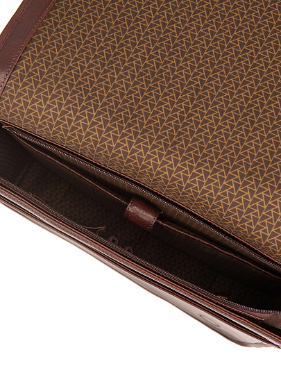 Деловая сумка Dr.Koffer из натуральной кожи темно-коричневая