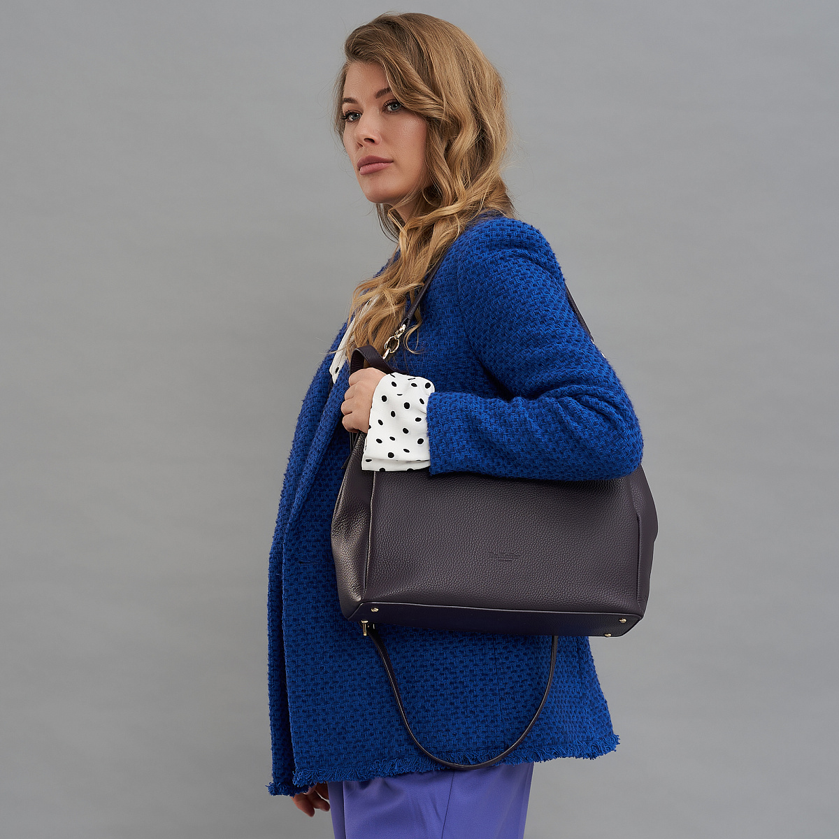 Женская сумка  Dr. Koffer из натуральной кожи фиолетовая