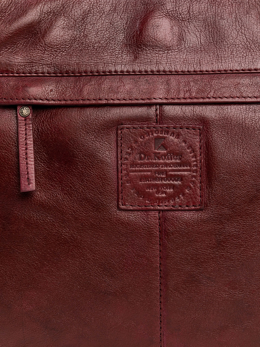 Сумка через плечо Dr.Koffer из натуральной кожи бордовая