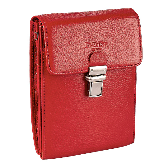 Деловая сумка Dr.Koffer из натуральной кожи красная
