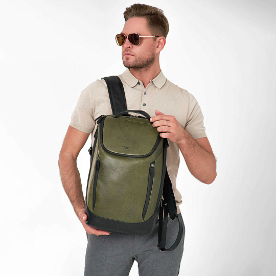 Рюкзак Dr.Koffer из натуральной кожи зеленый