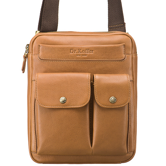 Сумка через плечо Dr.Koffer из натуральной кожи коричневая
