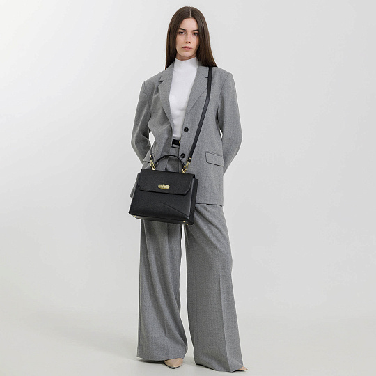 Женская сумка  Dr. Koffer из натуральной кожи черная