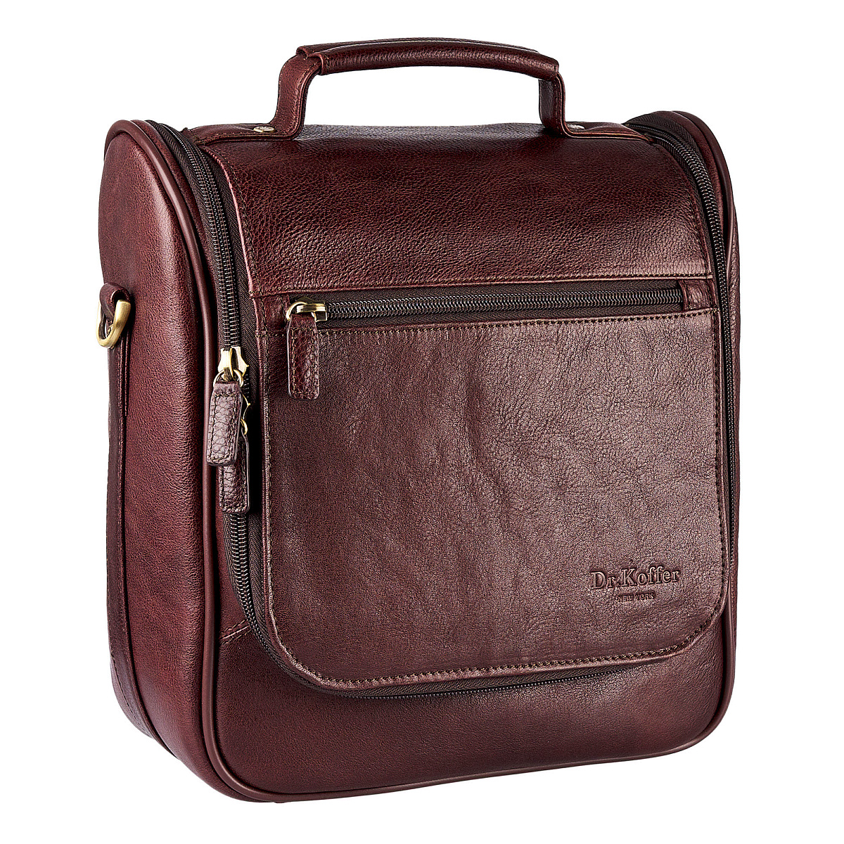 Бьюти-кейс несессер Dr. Koffer из натуральной кожи коричневый