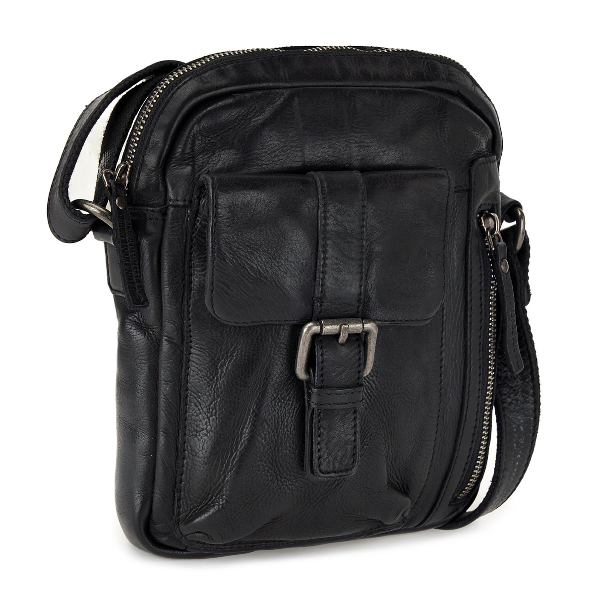 Сумка через плечо Dr.Koffer из натуральной кожи черная