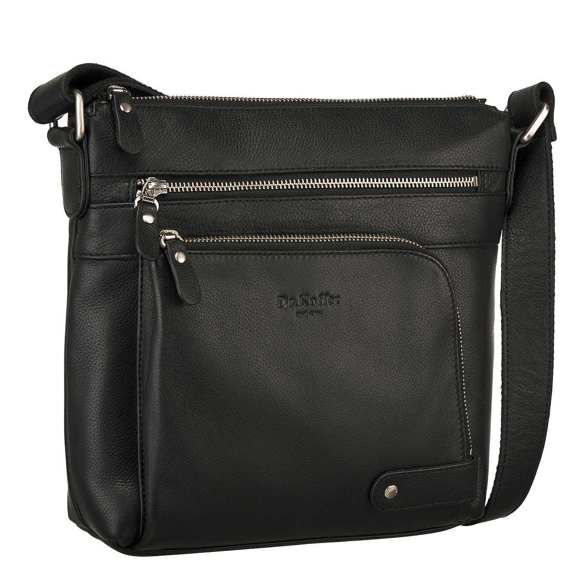 Сумка через плечо Dr.Koffer из натуральной кожи черная