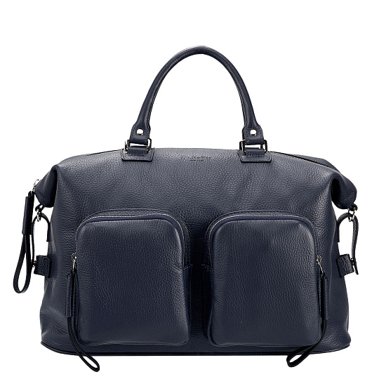 Сумка дорожная Dr.Koffer из натуральной кожи синяя