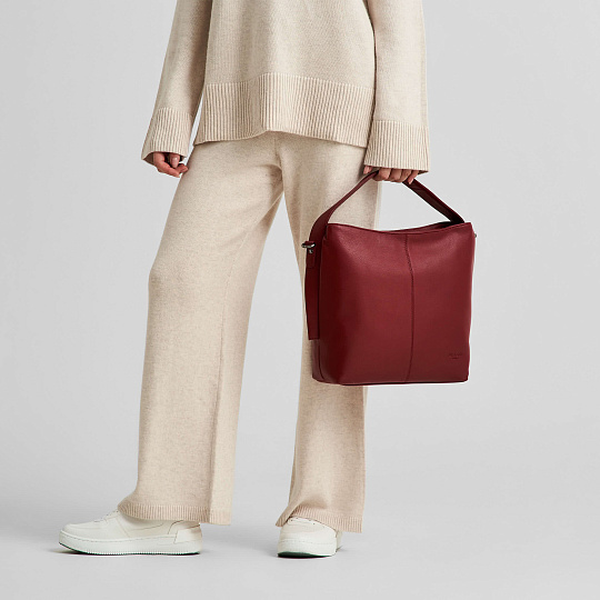 Женская сумка Dr. Koffer из натуральной кожи бордовая