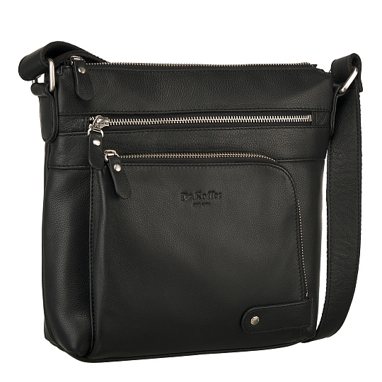 Сумка через плечо Dr.Koffer из натуральной кожи черная