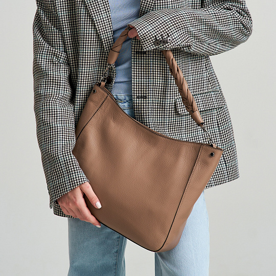 Женская сумка Dr. Koffer из натуральной кожи коричневая