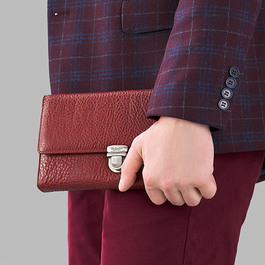 Сумка барсетка из натуральной кожи Dr. Koffer коричневая