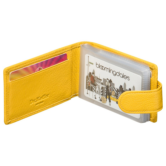 Визитница Dr.Koffer из натуральной кожи желтая