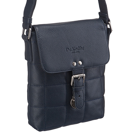 Сумка через плечо Dr.Koffer из натуральной кожи синяя