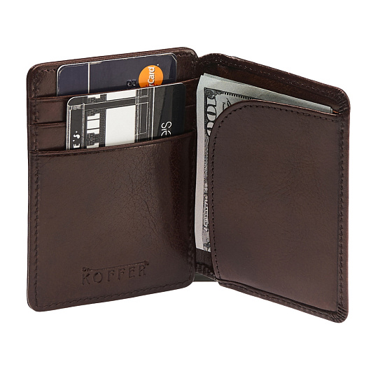 Визитница Dr.Koffer из натуральной кожи темно-коричневая