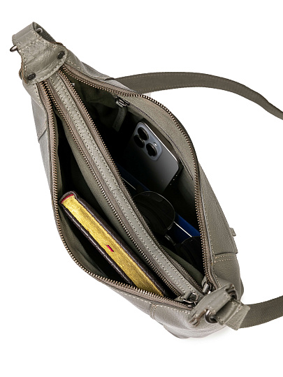 Сумка через плечо Dr.Koffer из натуральной кожи серая