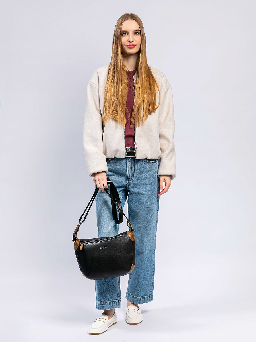 Сумка через плечо Dr. Koffer из натуральной кожи черная