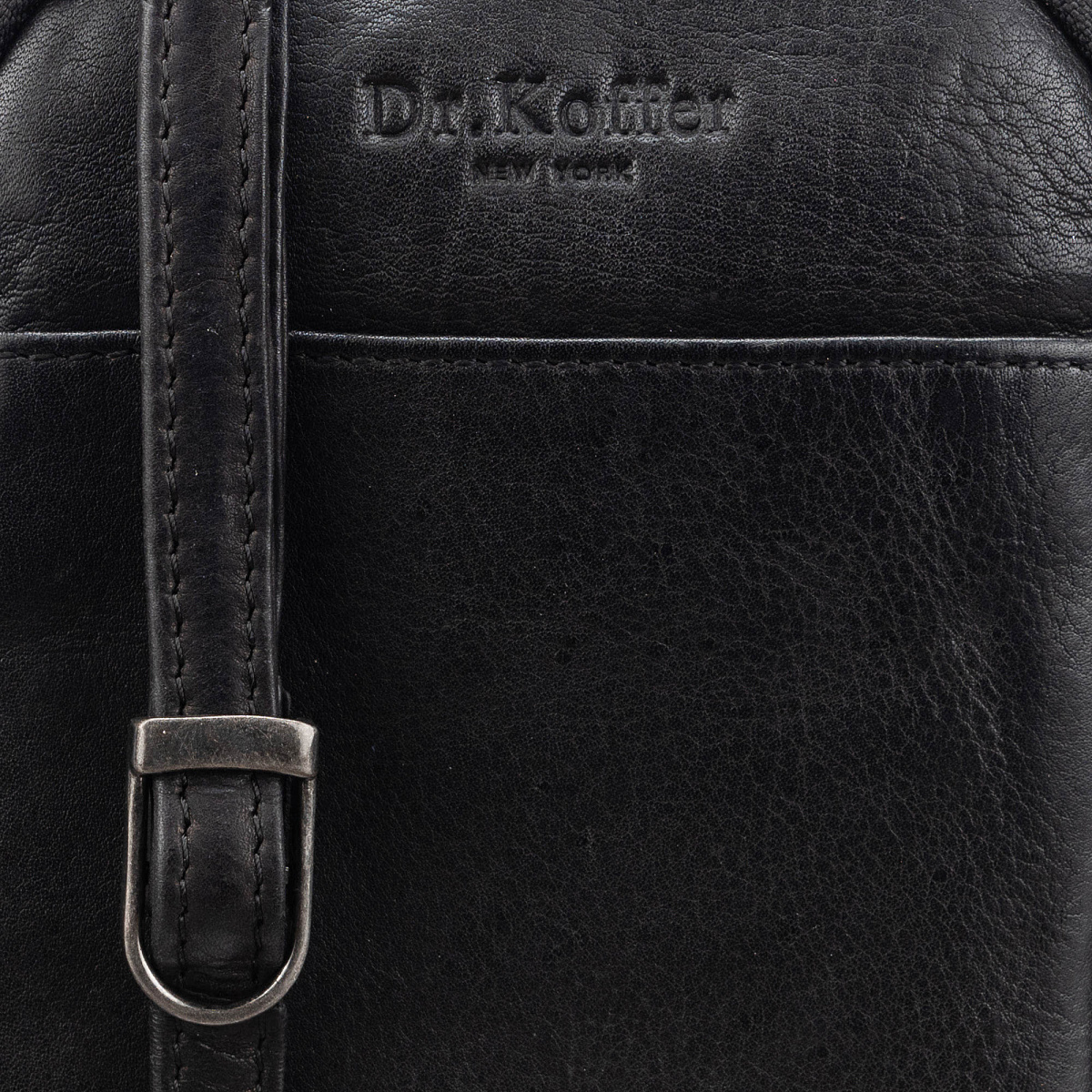 Сумка через плечо Dr.Koffer из натуральной кожи черная