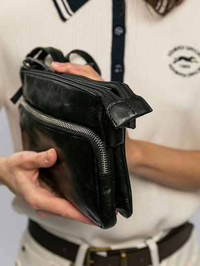 Сумка через плечо Dr.Koffer из натуральной кожи черная