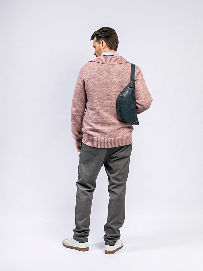 Сумка на пояс Dr. Koffer из натуральной кожи синяя