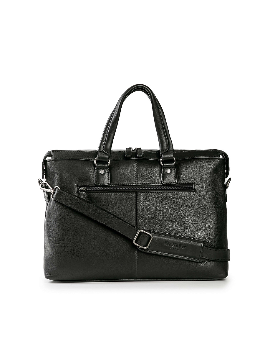 Деловая сумка Dr.Koffer из натуральной кожи черная