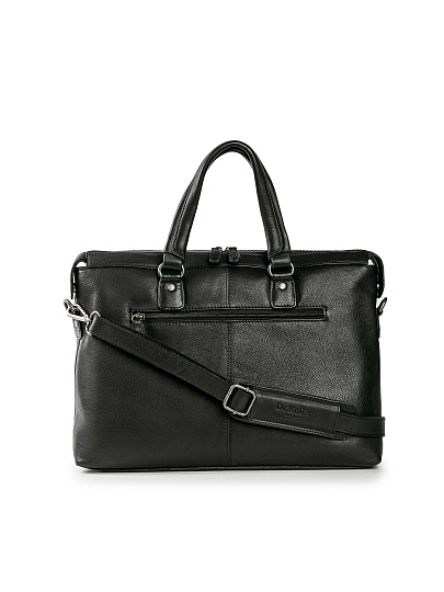 Деловая сумка Dr.Koffer из натуральной кожи черная