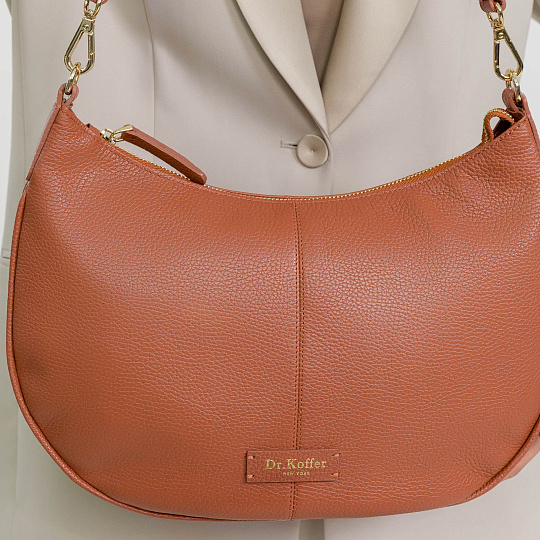 Женская сумка  Dr. Koffer из натуральной кожи оранжевая