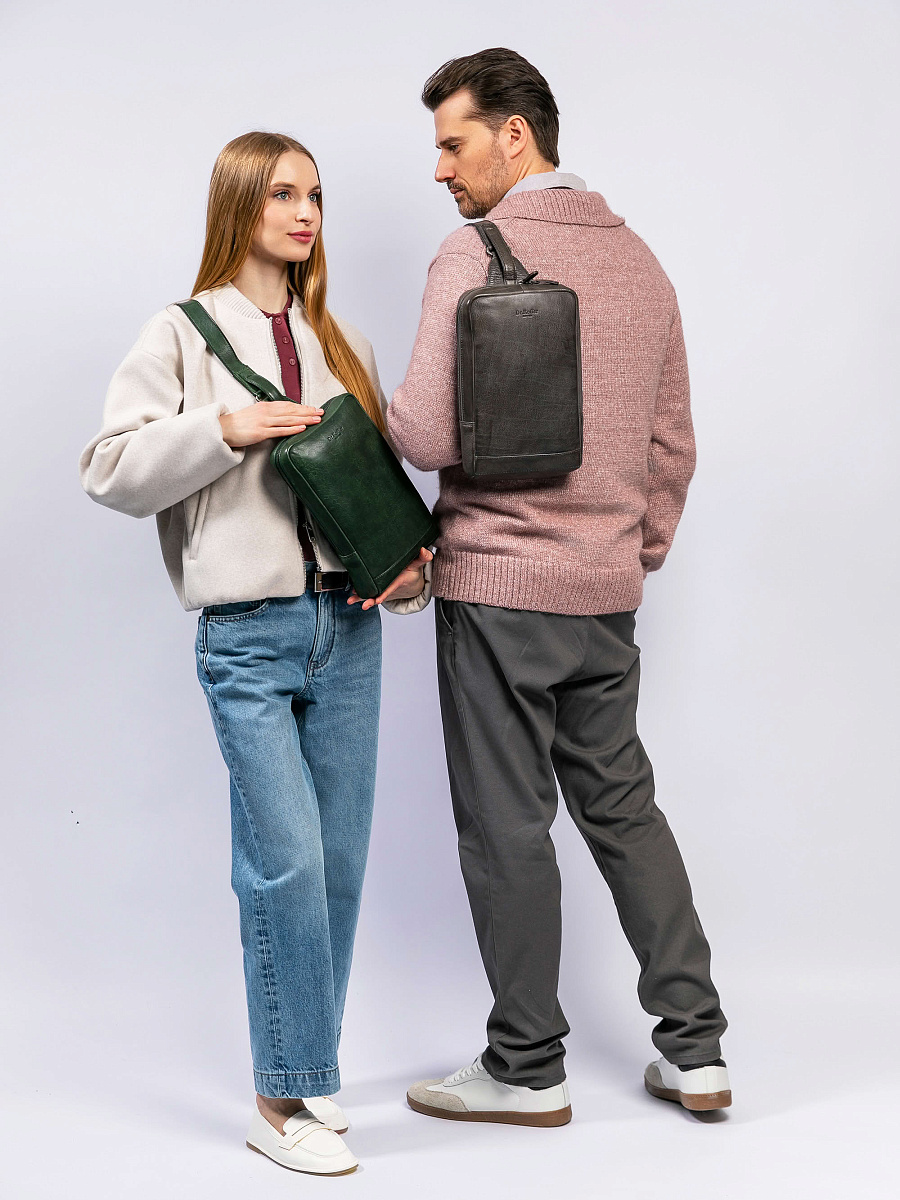 Рюкзак Dr. Koffer из натуральной кожи серый