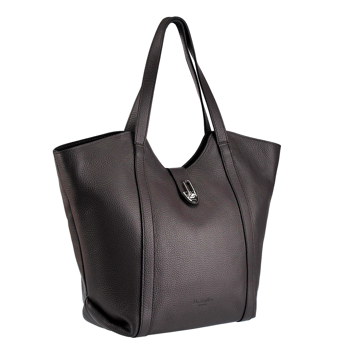 Женская сумка Dr. Koffer из натуральной кожи серая