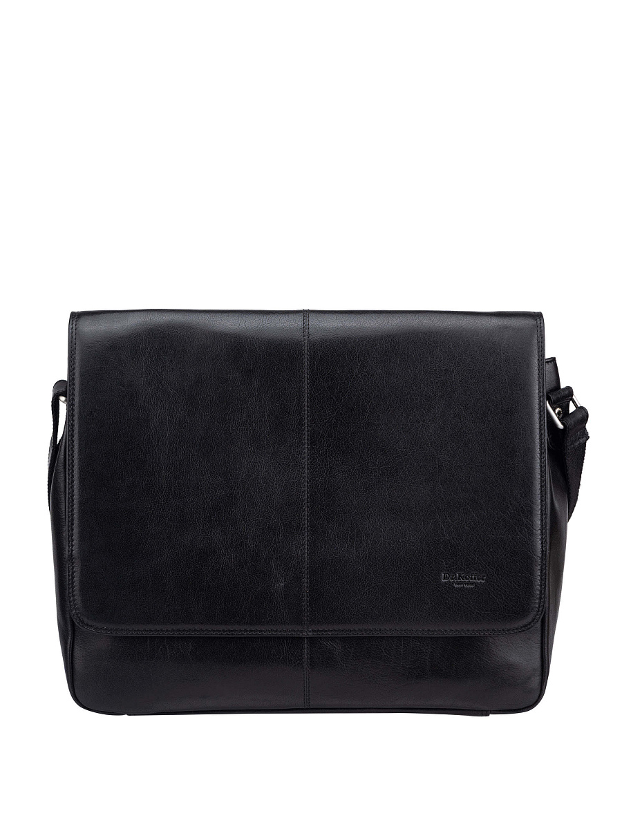 Деловая сумка Dr.Koffer из натуральной кожи черная
