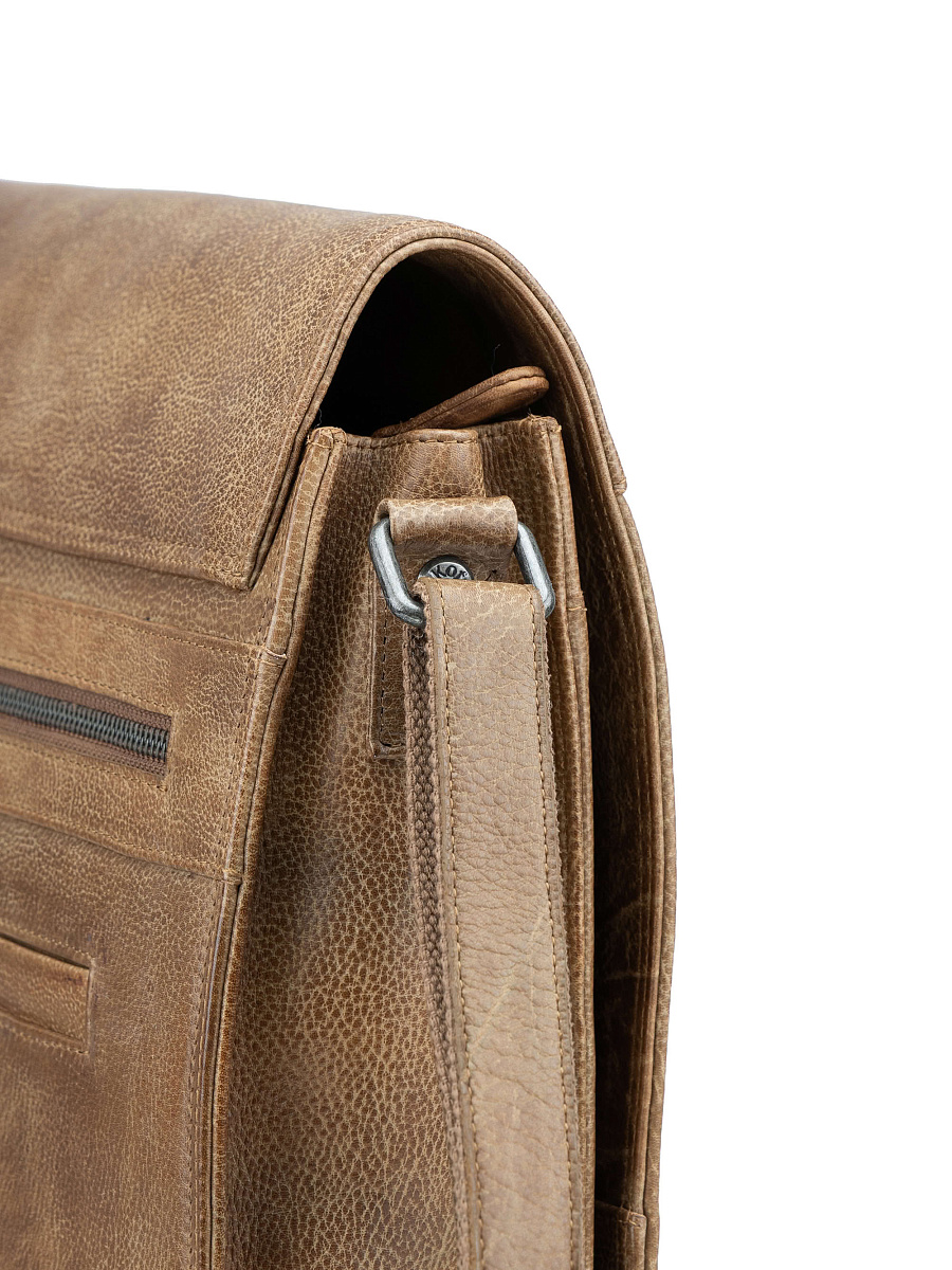 Сумка через плечо Dr. Koffer из натуральной кожи коричневая