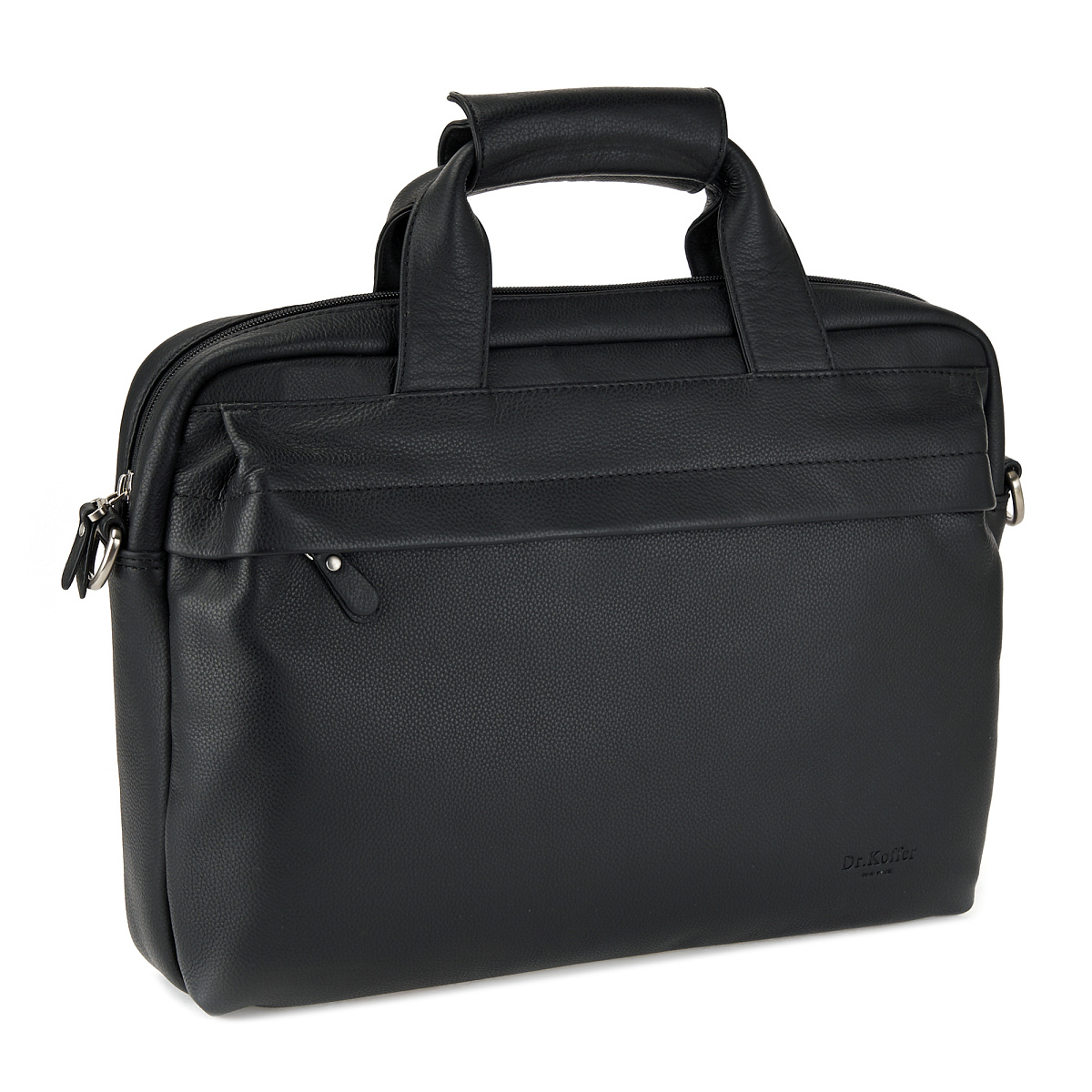 Деловая сумка Dr.Koffer из натуральной кожи черная