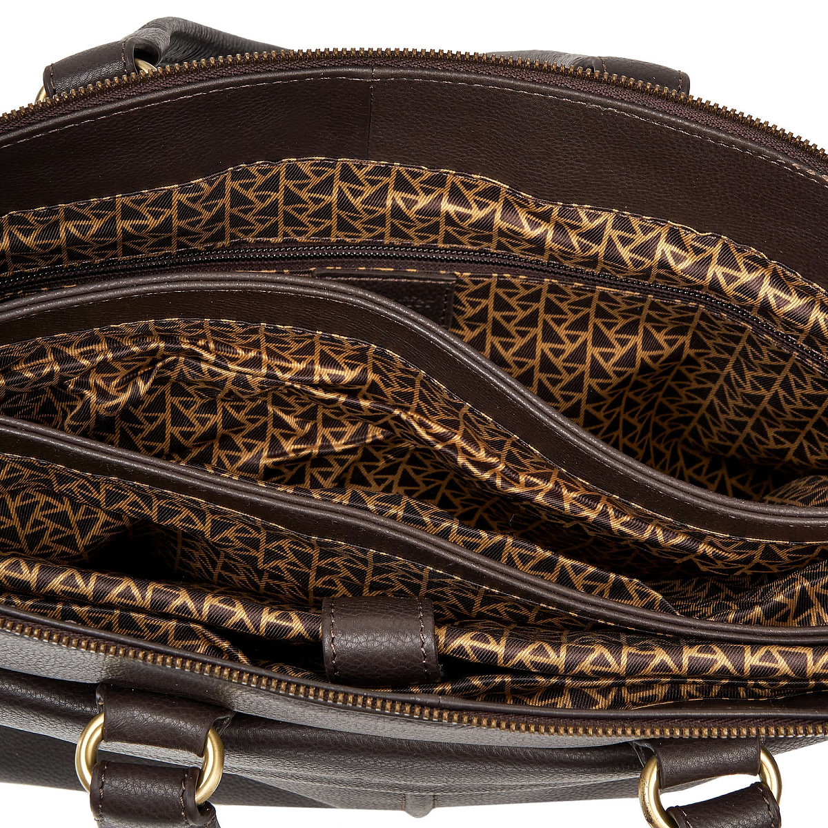 Деловая сумка Dr.Koffer из натуральной кожи темно-коричневая