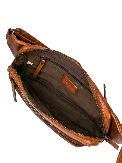 Сумка на пояс Dr. Koffer из натуральной кожи коричневая