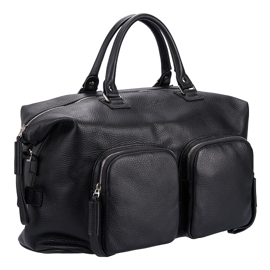Сумка дорожная Dr.Koffer из натуральной кожи черная