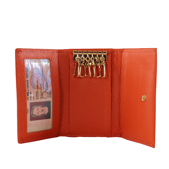 Ключница Dr.Koffer из натуральной кожи оранжевая