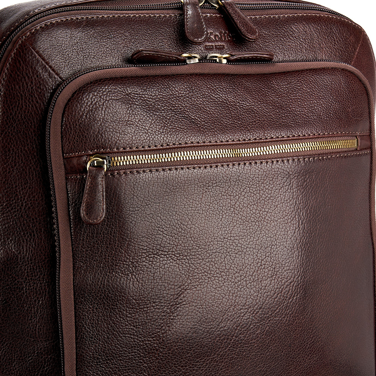 Рюкзак Dr.Koffer из натуральной кожи темно-коричневый