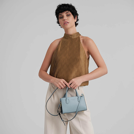 Женская сумка Dr. Koffer из натуральной кожи голубая