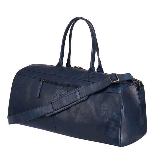 Сумка дорожная Dr.Koffer из натуральной кожи синяя