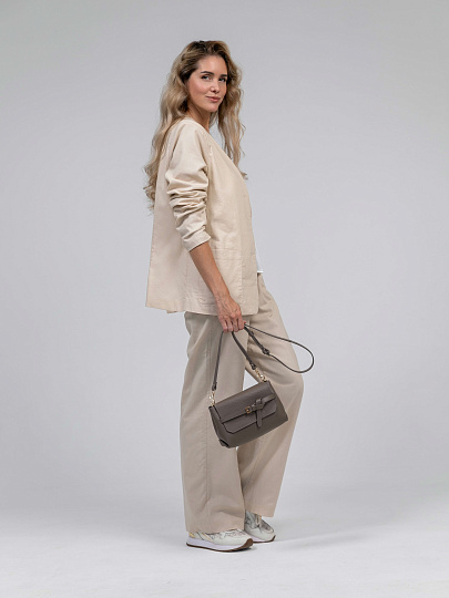 Женская сумка Dr.Koffer из натуральной кожи бежевая