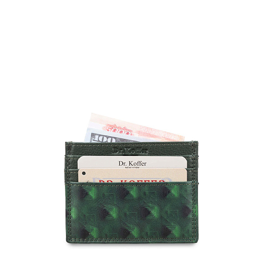 Кредитница Dr.Koffer из натуральной кожи зеленая