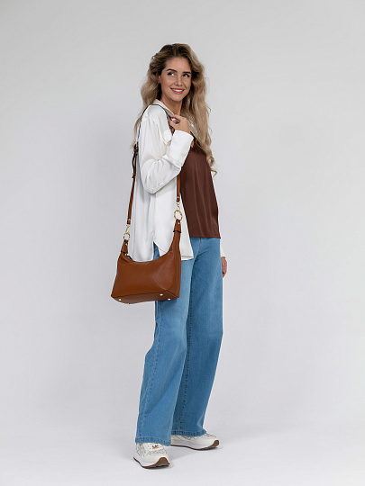 Женская сумка Dr.Koffer из натуральной кожи коричневая