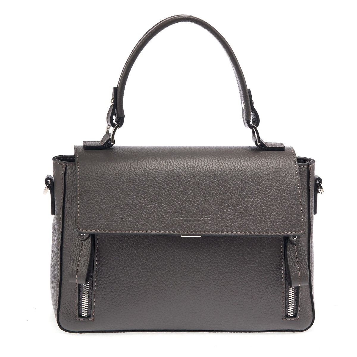 Женская сумка Dr. Koffer из натуральной кожи серая