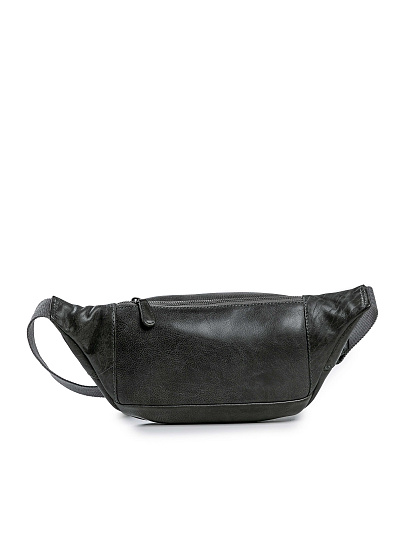 Сумка на пояс Dr. Koffer из натуральной кожи серая