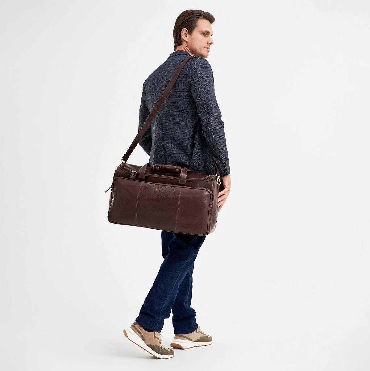 Сумка дорожная Dr.Koffer из натуральной кожи коричневая