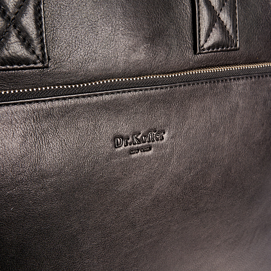 Деловая сумка Dr.Koffer из натуральной кожи черная