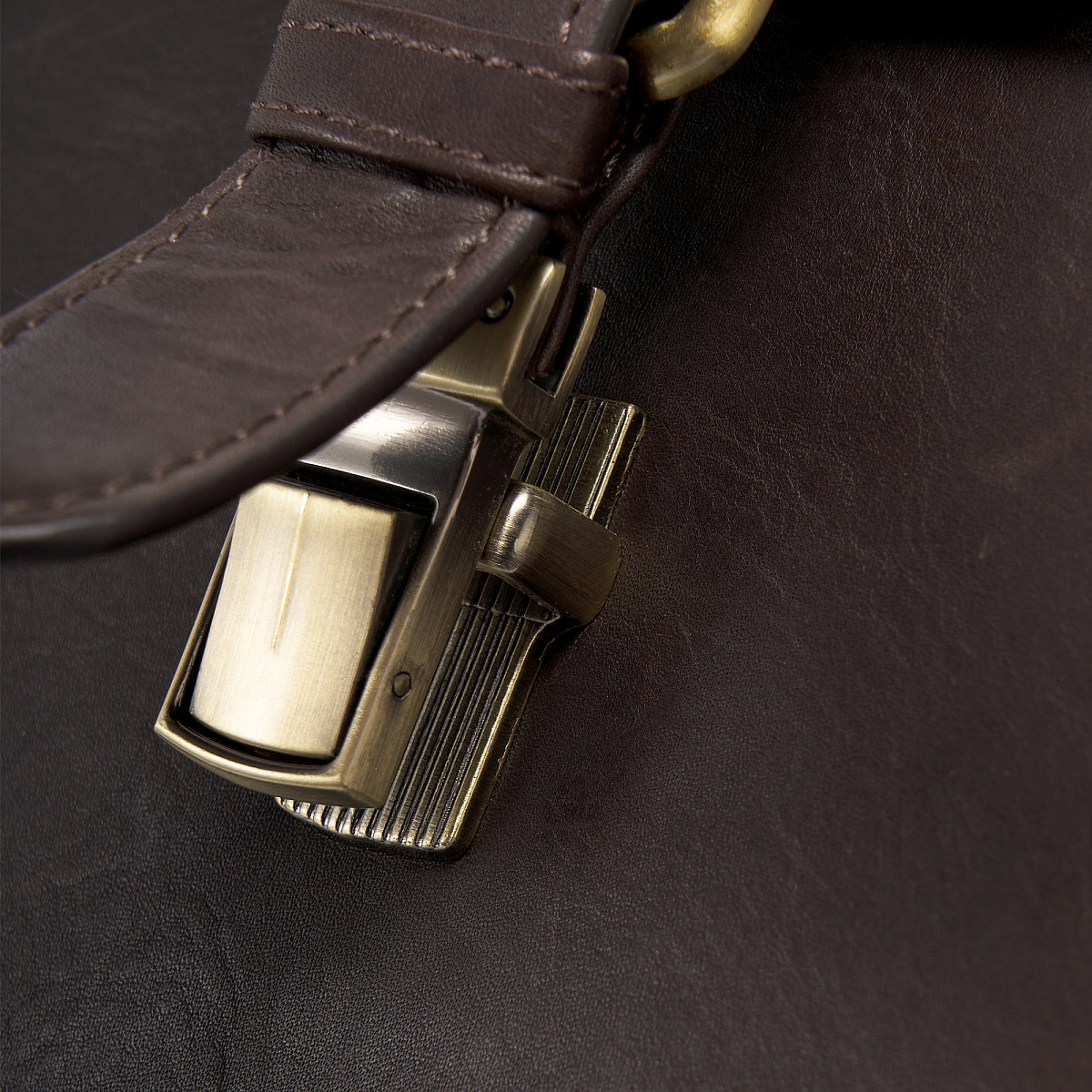 Портфель Dr.Koffer из натуральной кожи темно-коричневый