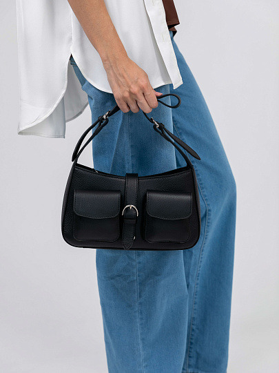 Женская сумка Dr.Koffer из натуральной кожи черная