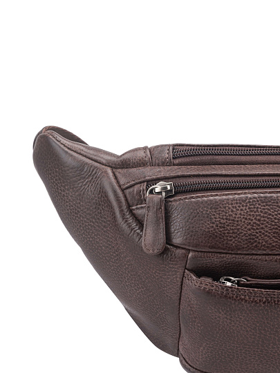 Сумка на пояс Dr. Koffer из натуральной кожи коричневая