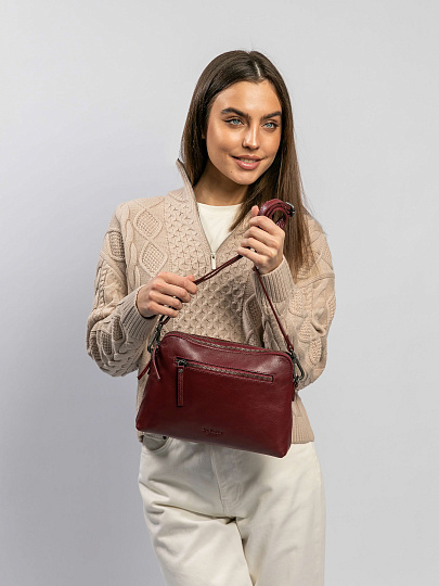 Женская сумка Dr.Koffer из натуральной кожи бордовая